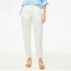 J. Crew Women's Drawstring Ankle Pants - Linen Beachy Summer Coastal Grandma